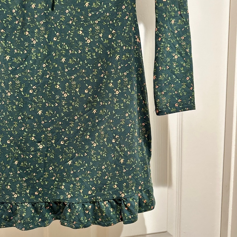 Reformation Anjeline Long sleeve stretch tencel Lyocell Knit Floral Dress Green - Picture 7 of 7